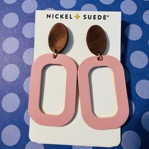 NWT Nickel & Suede Earrings